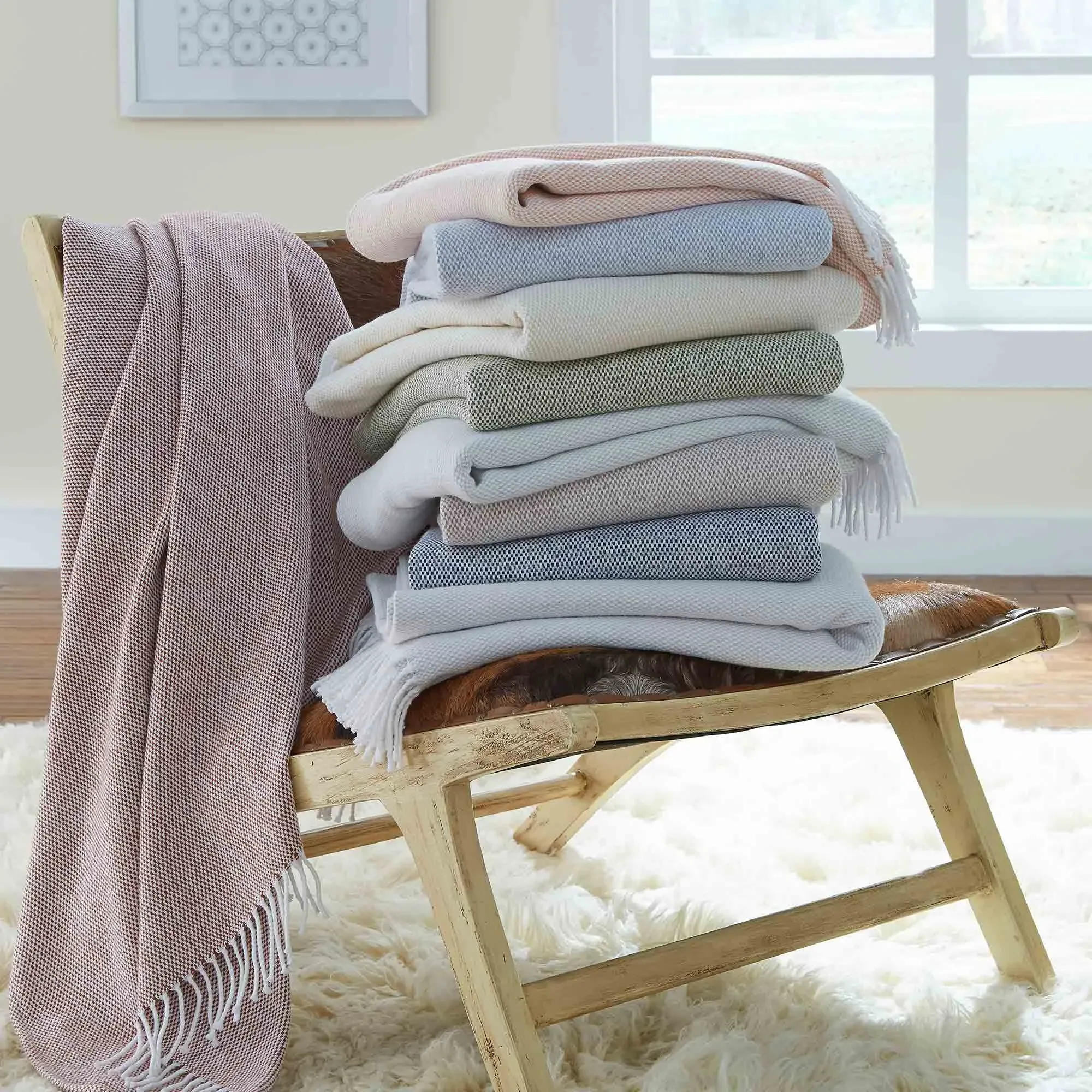 Terzo Throw Blanket - Mushroom, Cotton
