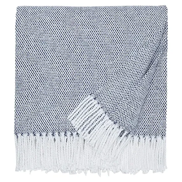 Terzo Throw Blanket - Navy, Cotton