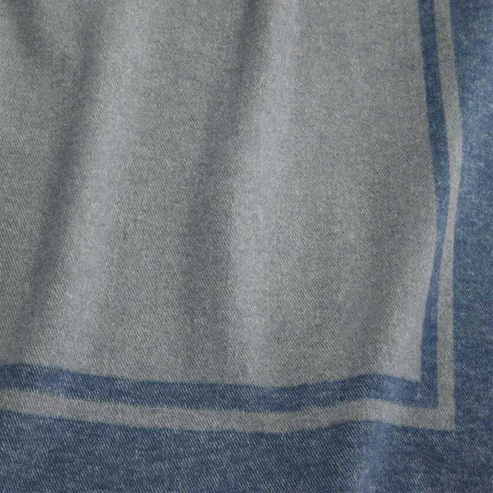 Viletta Border Throw Blanket - Navy, Cotton