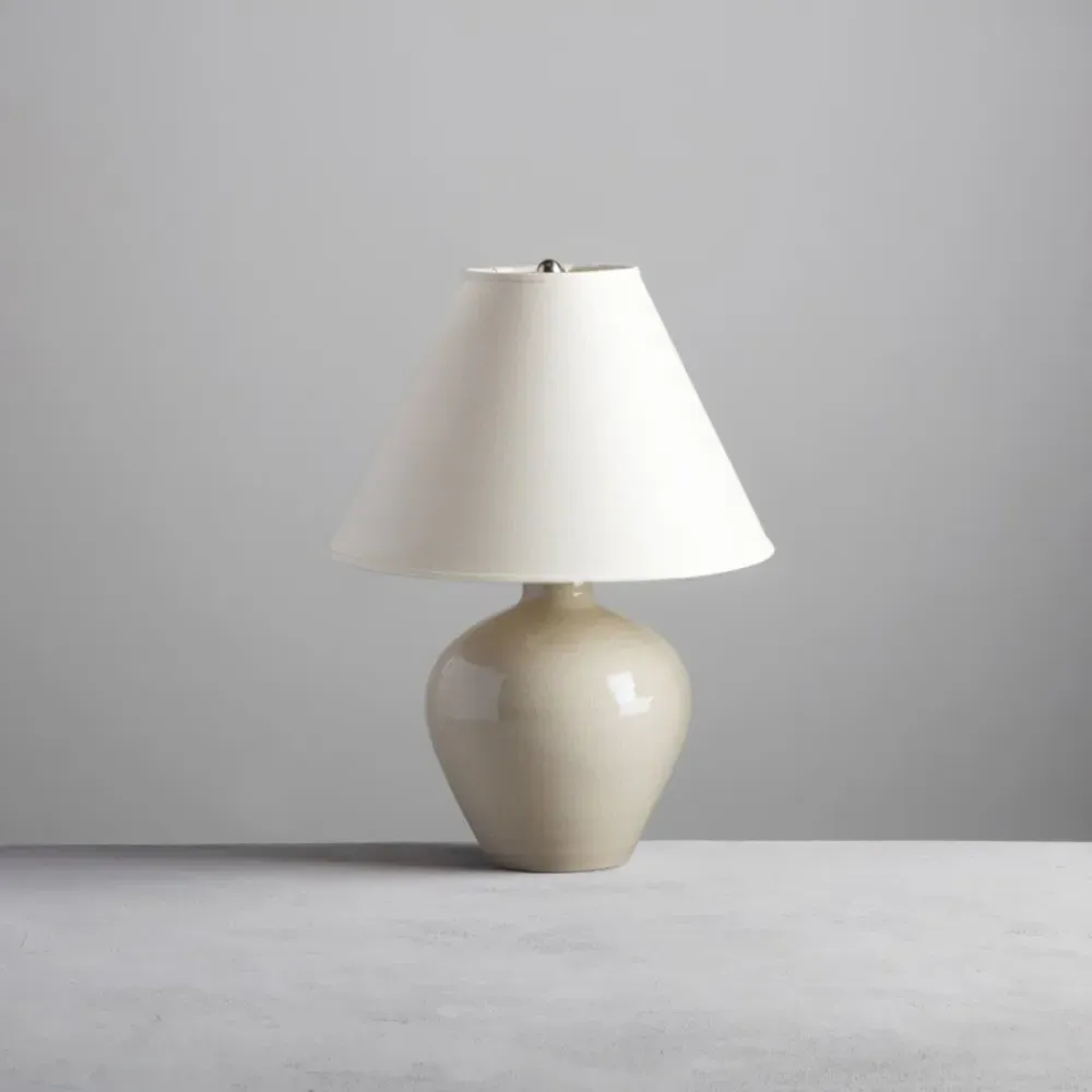 Belmont Empire Shade Table Lamp - White, Stoneware