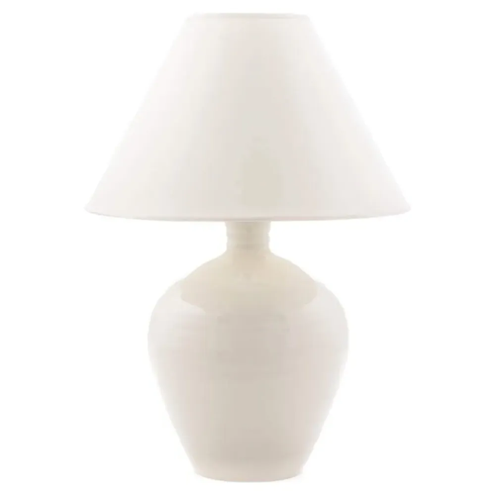 Belmont Empire Shade Table Lamp - White, Stoneware