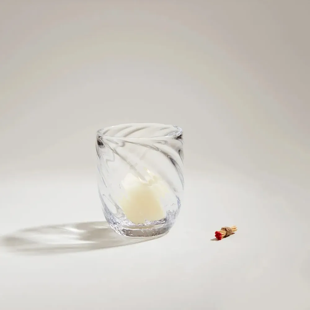 Calais Optic Glass Hurricane Candleholder - Clear