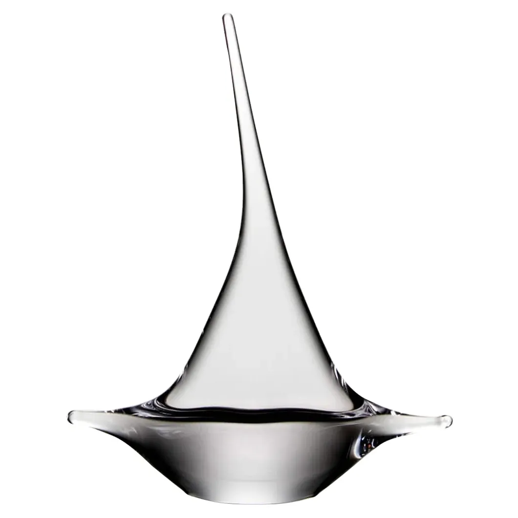 Coastal Beach Glass Small Sailboat Sculpture - Clear image