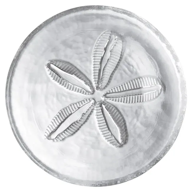 Coastal Medium Sand Dollar Glass Plate - Clear