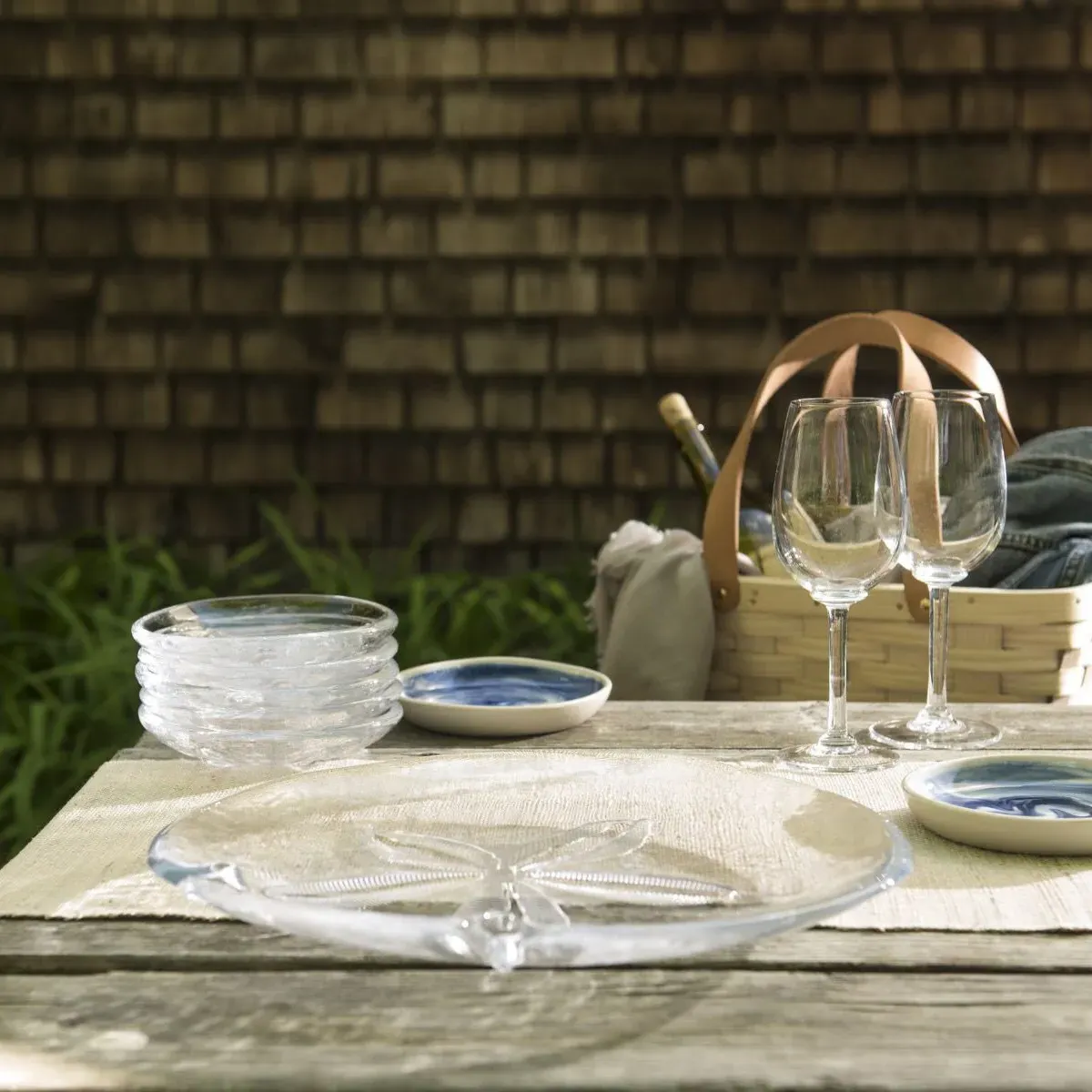 Coastal Medium Sand Dollar Glass Plate - Clear