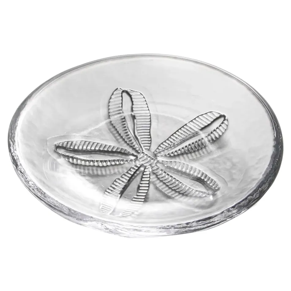 Coastal Medium Sand Dollar Glass Plate - Clear image