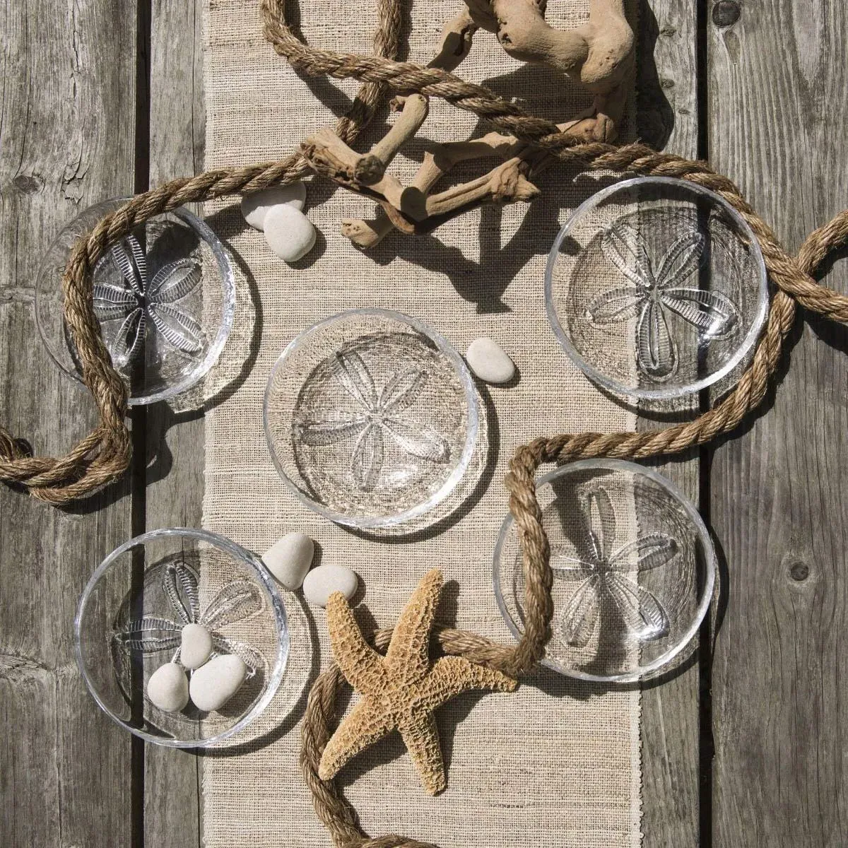 Coastal Sand Dollar Glass Bowl - Clear