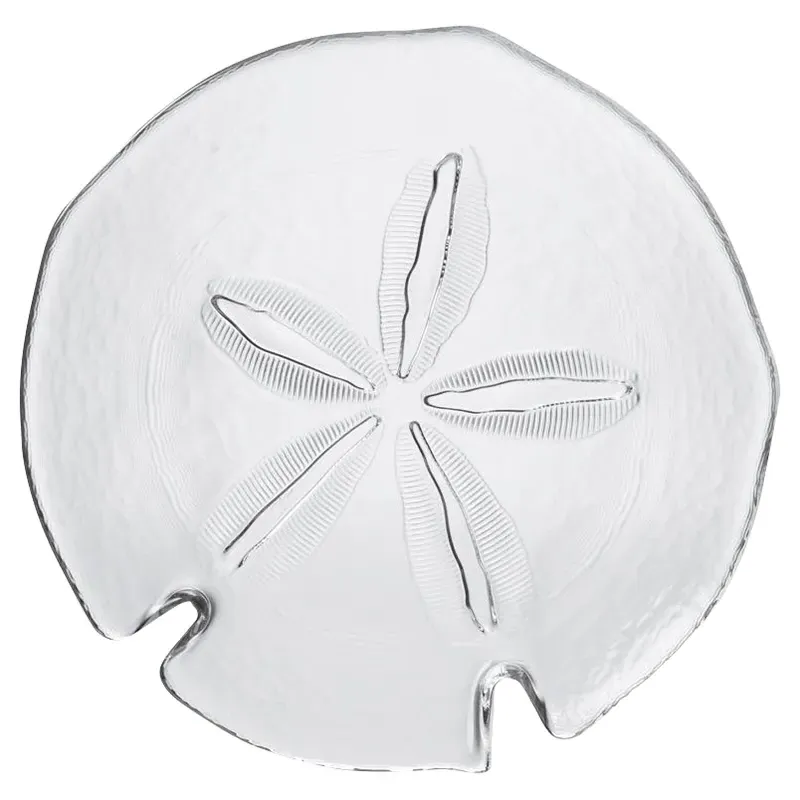 Coastal Sand Dollar Glass Platter - Clear
