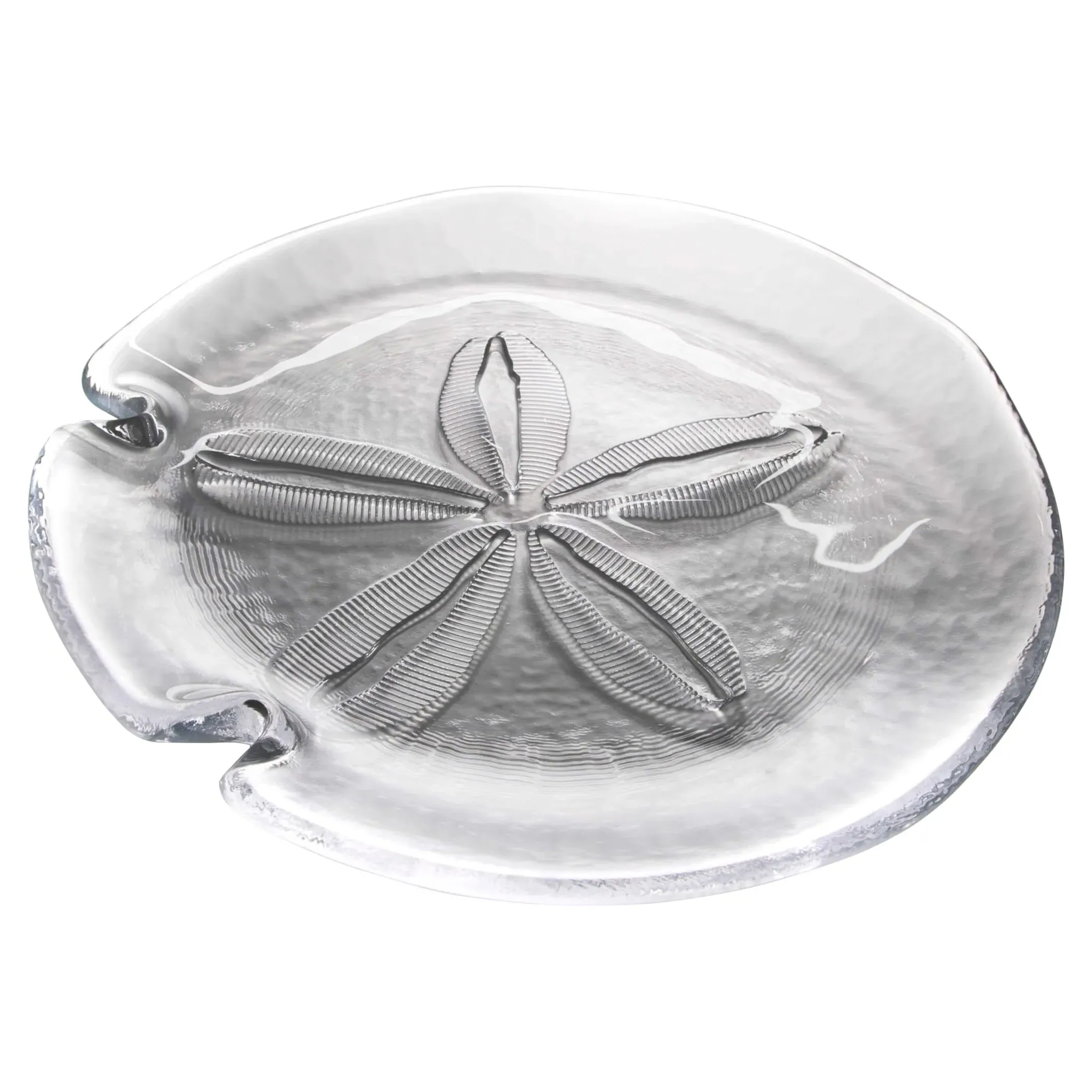 Coastal Sand Dollar Glass Platter - Clear