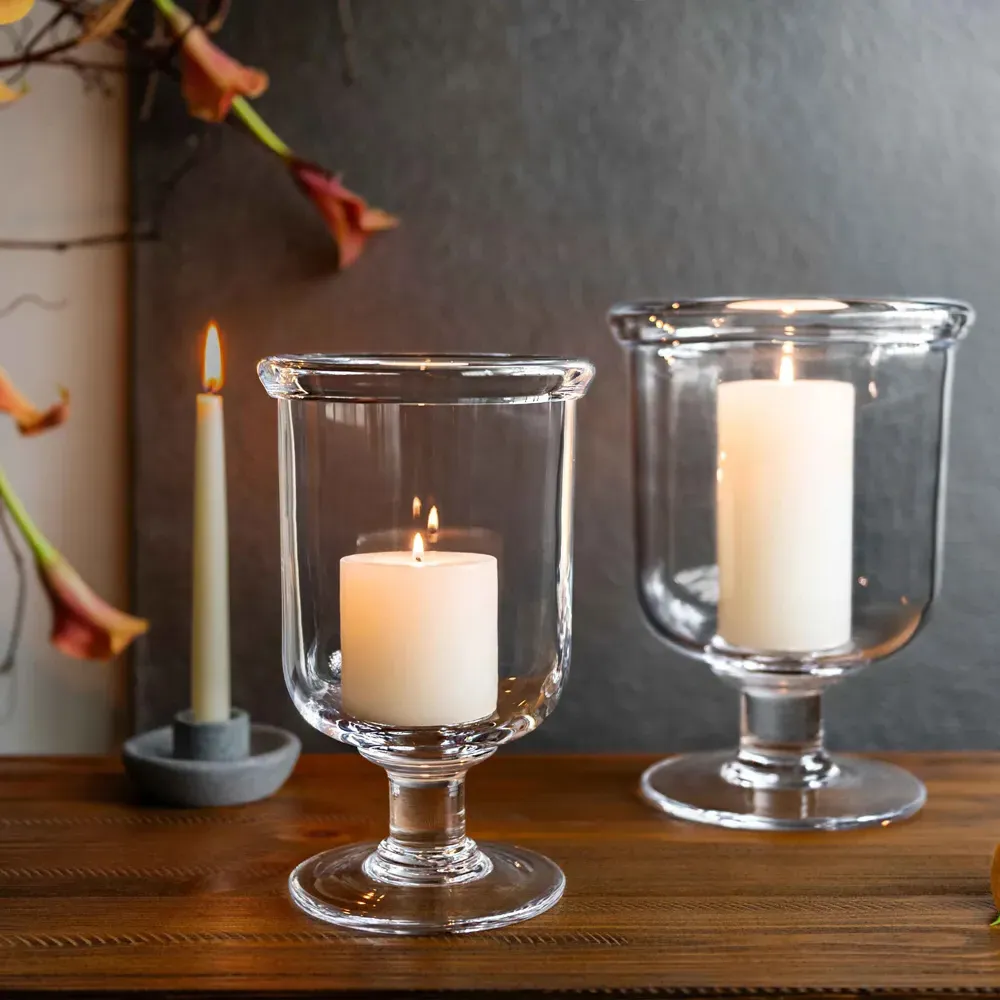 Essex Large Hurricane Candleholder - Clear, Glass