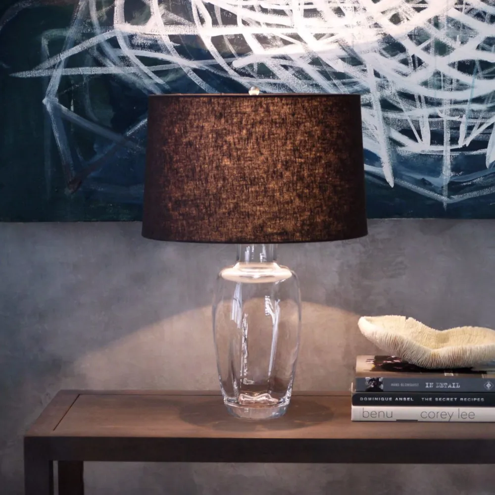 Fairlee Large Empire Shade Table Lamp - Clear, Glass