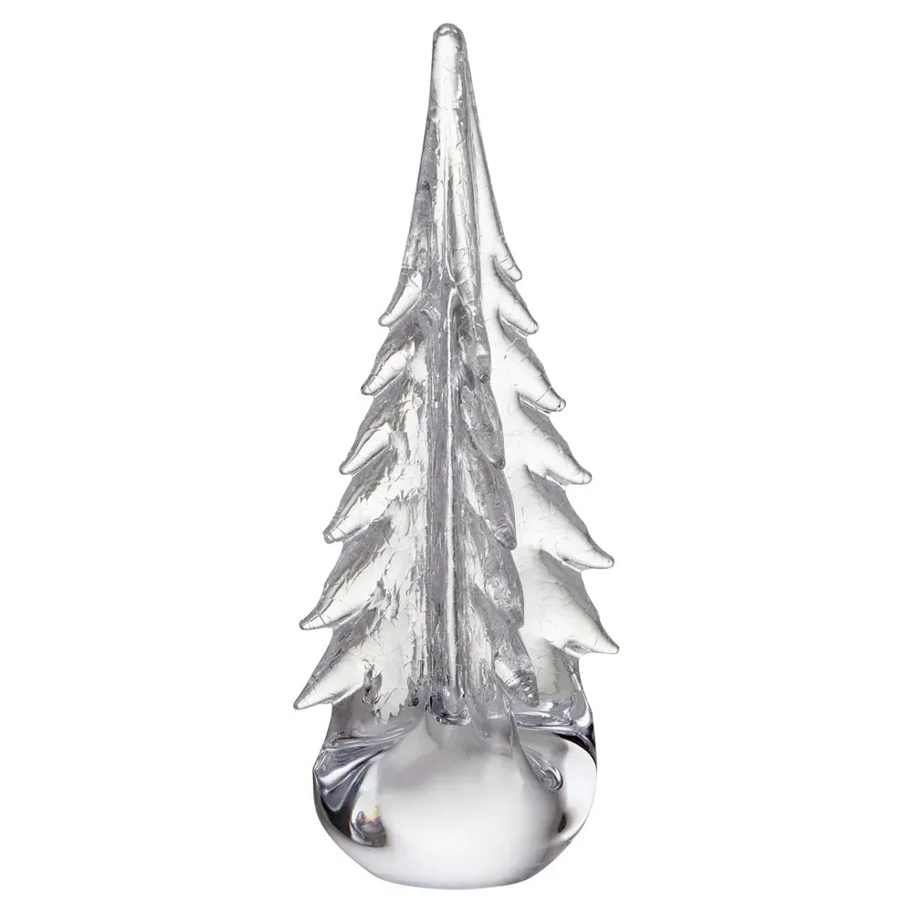 Four Sided Crackle Glass Evergreen Tree - Clear image