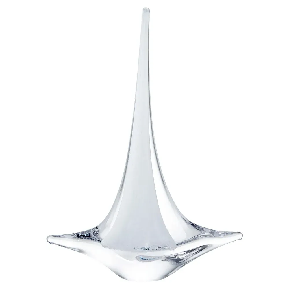 Large Glass Sailboat Sculpture - White
