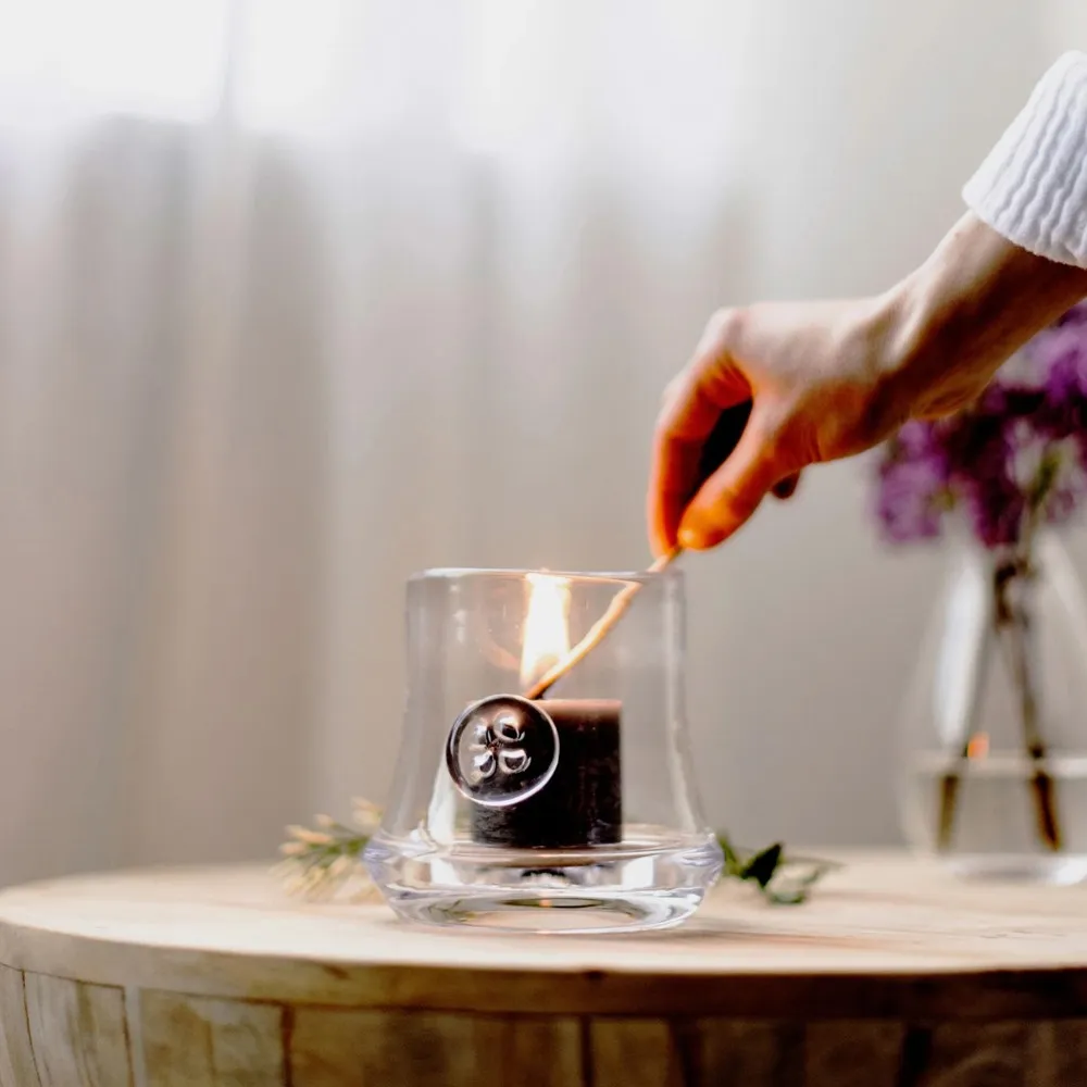 Madison Glass Hurricane Candleholder - Clear