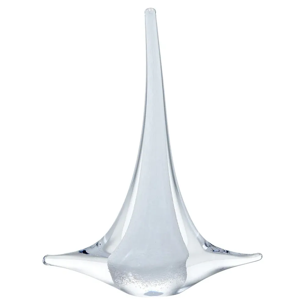 Medium Glass Sailboat Sculpture - White