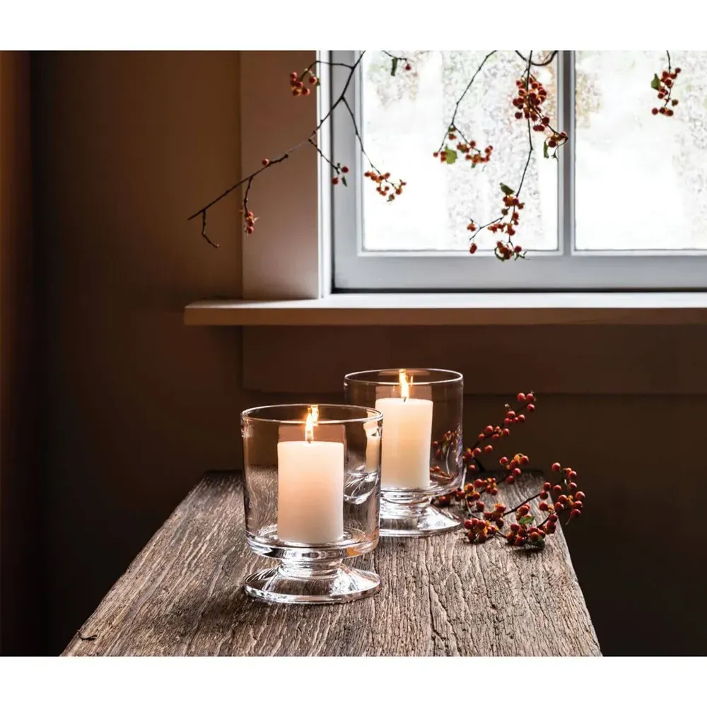 Nantucket Hurricane Candleholder Set of 2 - Clear, Glass