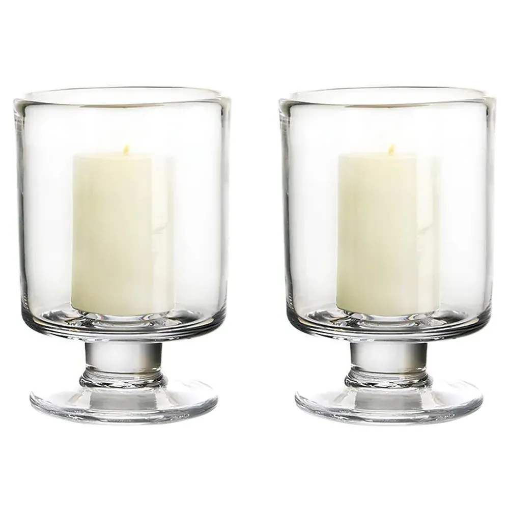 Nantucket Hurricane Candleholder Set of 2 - Clear, Glass image