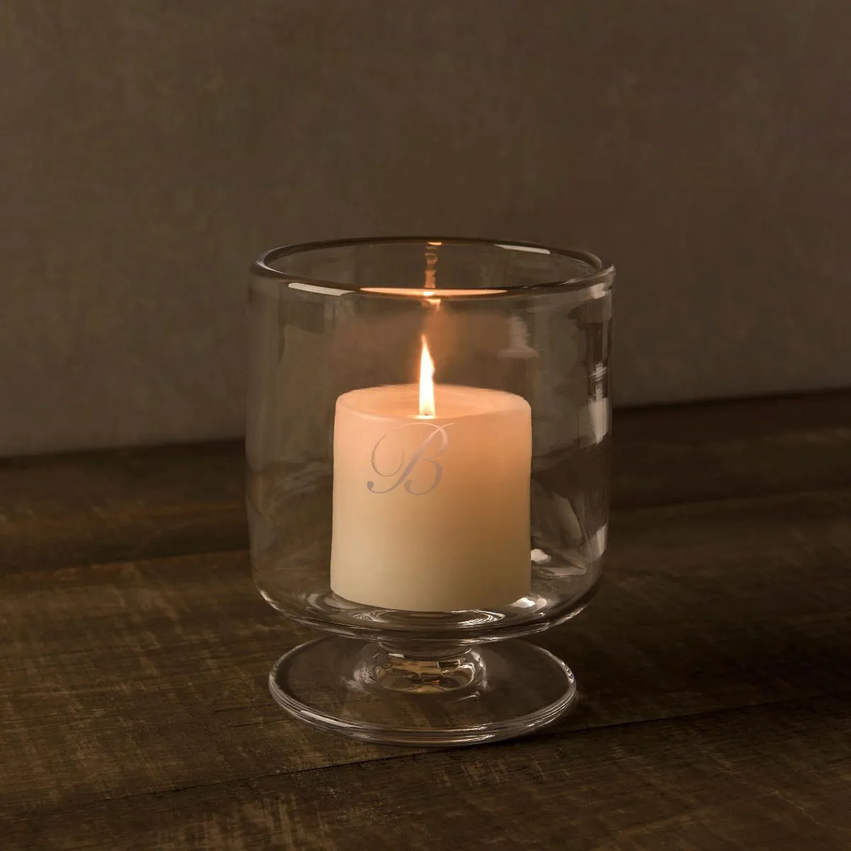 Nantucket Large Glass Candle Holder - Clear