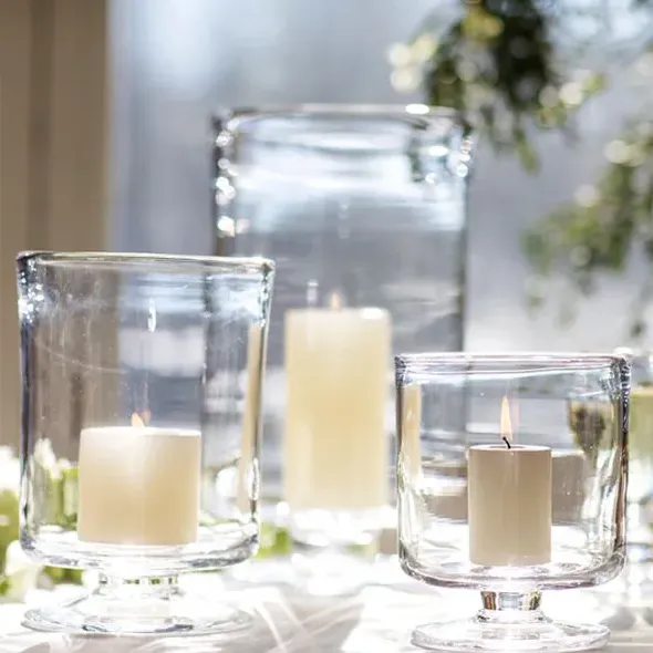 Nantucket Large Glass Candle Holder - Clear