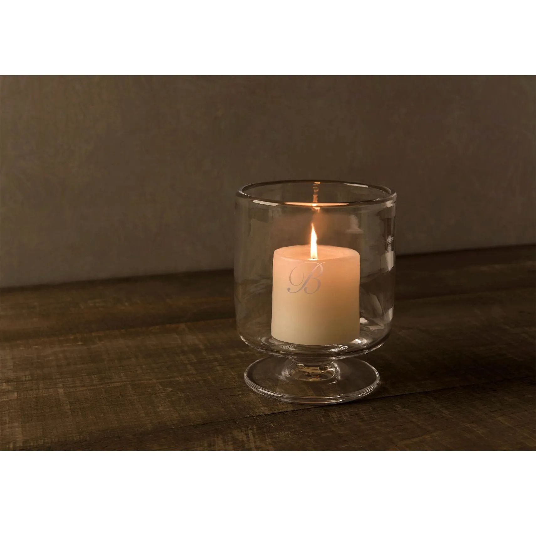 Nantucket Medium Glass Candle Holder - Clear
