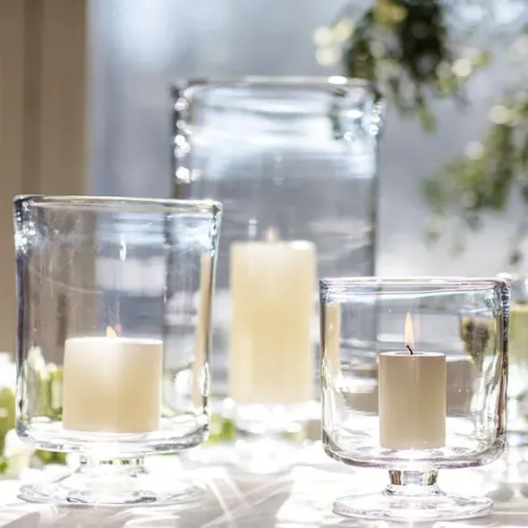 Nantucket Medium Glass Candle Holder - Clear