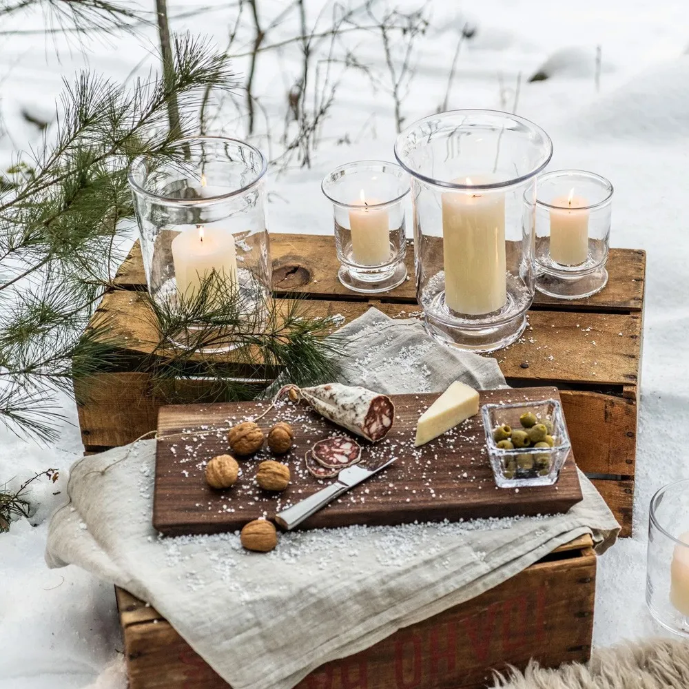 Revere Hurricane Candleholder Set of 2 - Clear, Glass