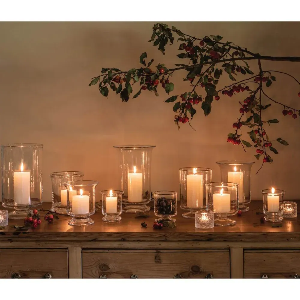 Revere Hurricane Candleholder Set of 2 - Clear, Glass