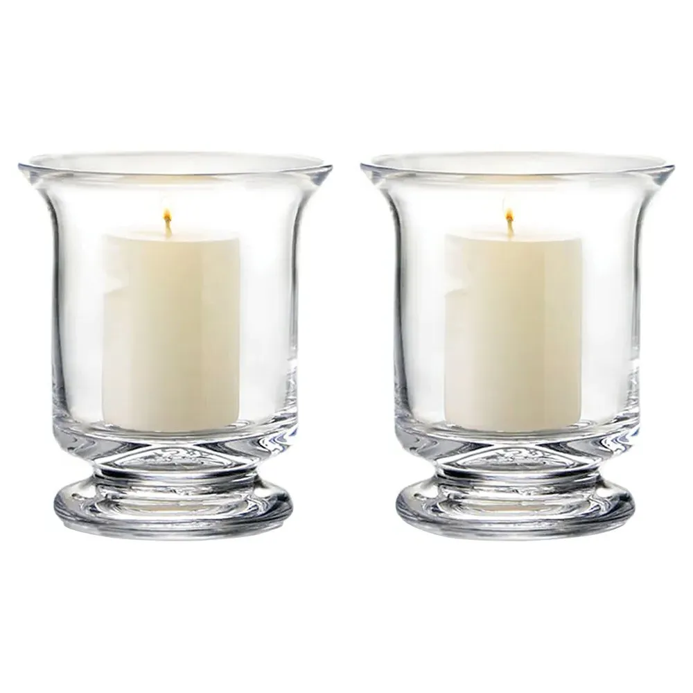 Revere Hurricane Candleholder Set of 2 - Clear, Glass
