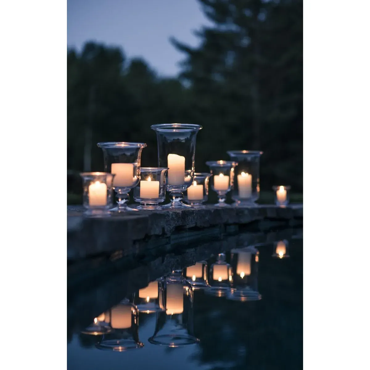 Revere Large Glass Hurricane - Clear