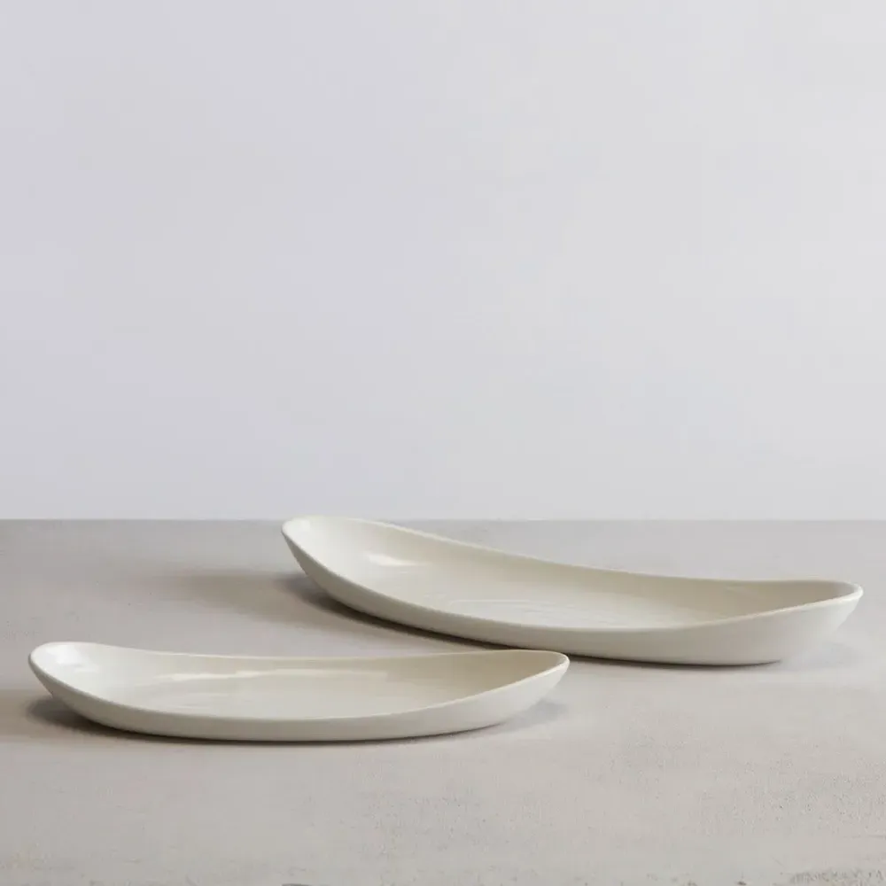 Simon Pearce Barre Large Serving Platter - Alabaster, Stoneware