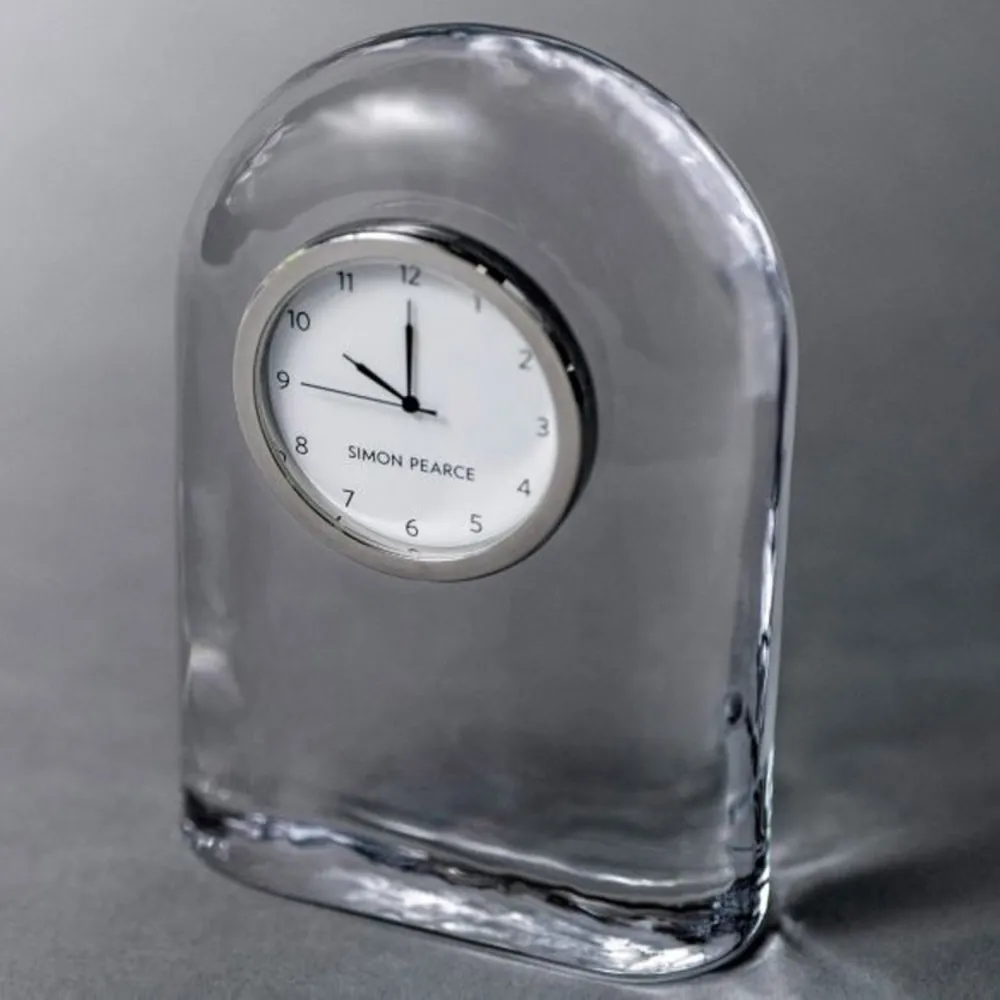 Simon Pearce Barre Round Table Clock - Clear, Glass