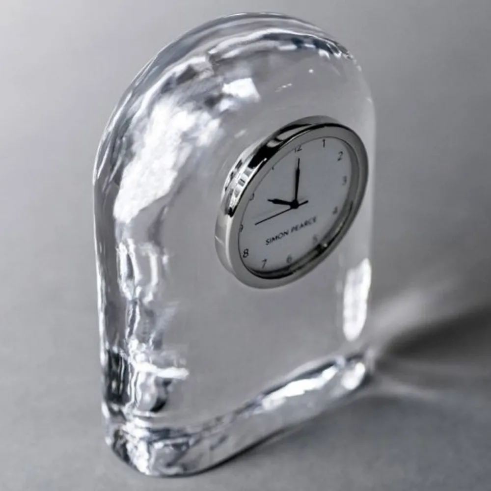 Simon Pearce Barre Round Table Clock - Clear, Glass