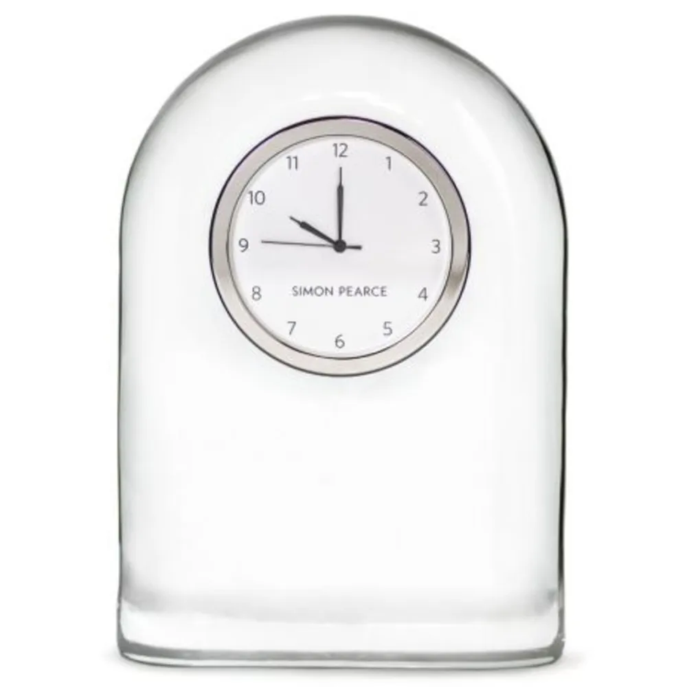 Simon Pearce Barre Round Table Clock - Clear, Glass image