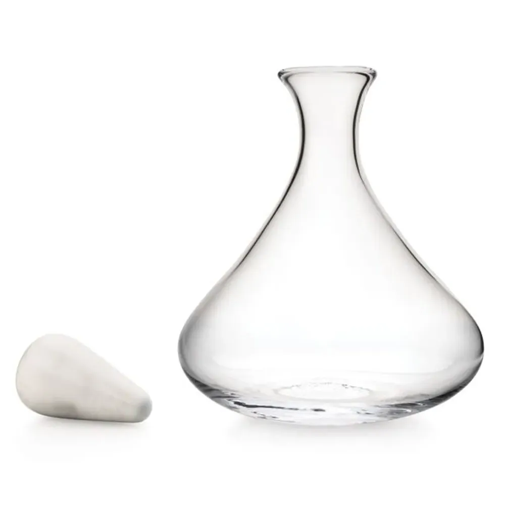 Simon Pearce Vintner Wine Decanter with Marble Stopper - Clear