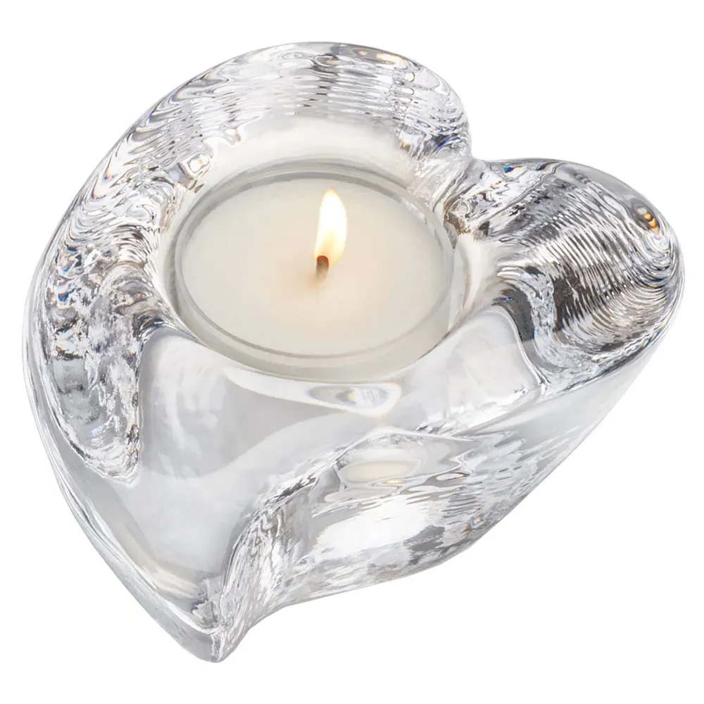 Twist Heart Tealight Candleholder - Clear Glass image