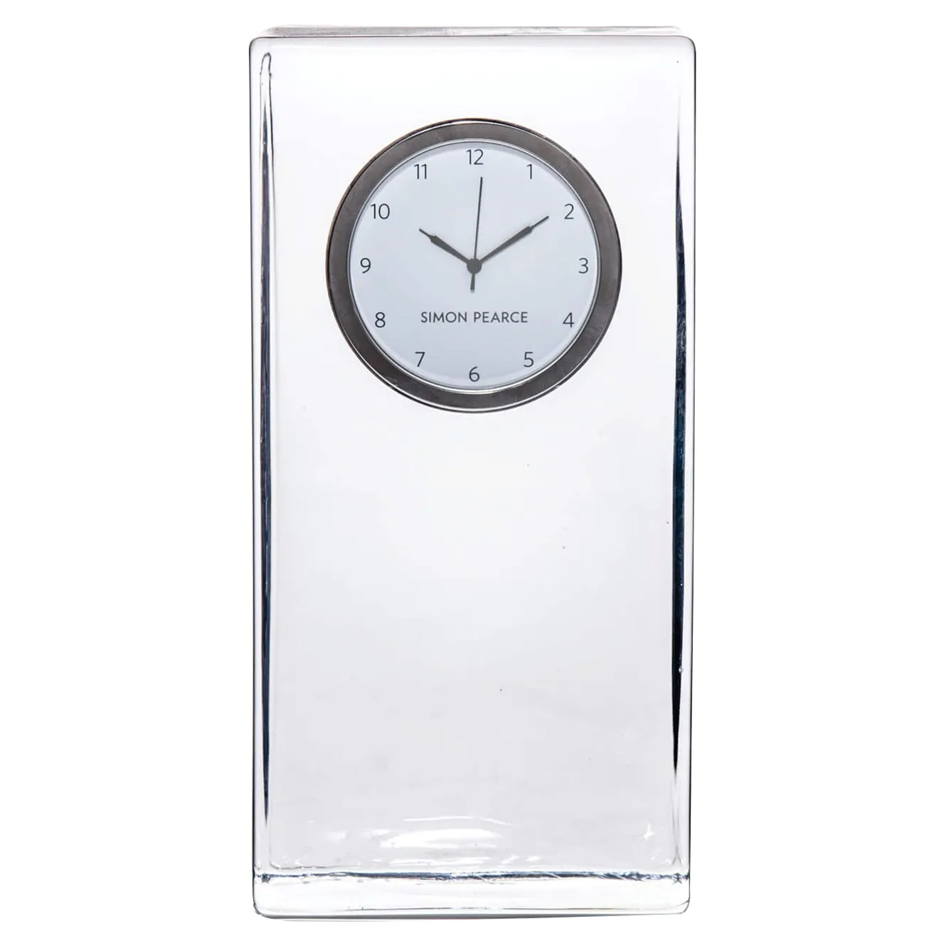 Woodbury Tall Glass Table Clock - Clear