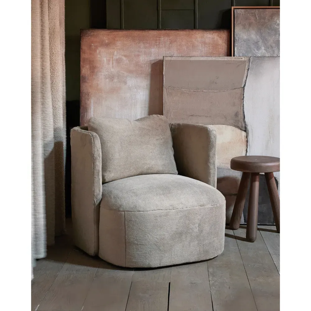 Hudson Swivel Club Chair - Parchment