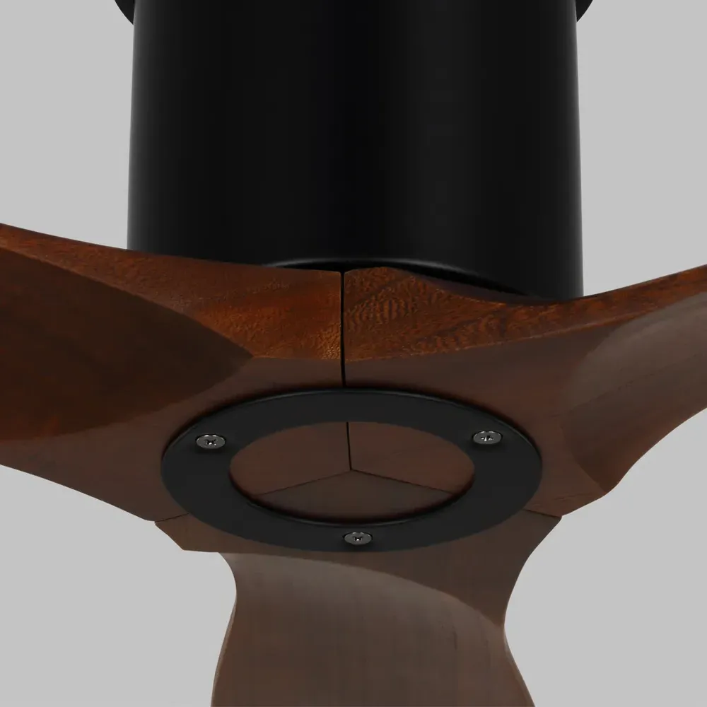 Collins 52-Inch Smart Hugger Ceiling Fan - Black Steel, Walnut