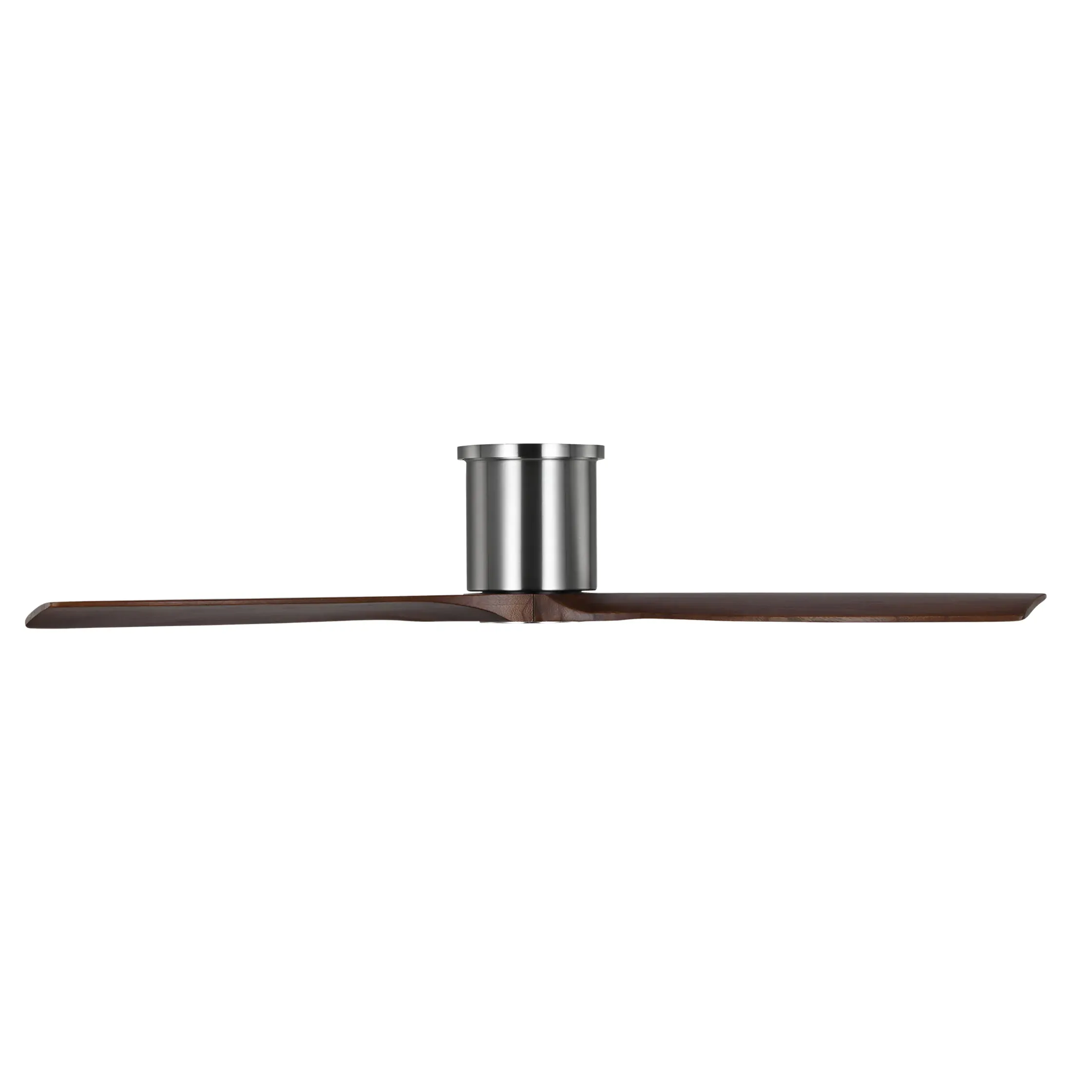 Collins 52-Inch Smart Hugger Ceiling Fan - Brushed Steel, Walnut