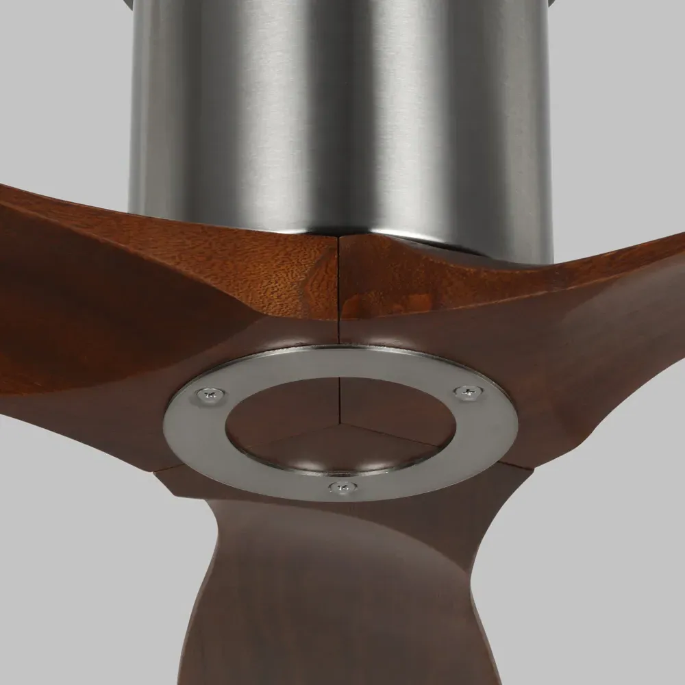 Collins 52-Inch Smart Hugger Ceiling Fan - Brushed Steel, Walnut