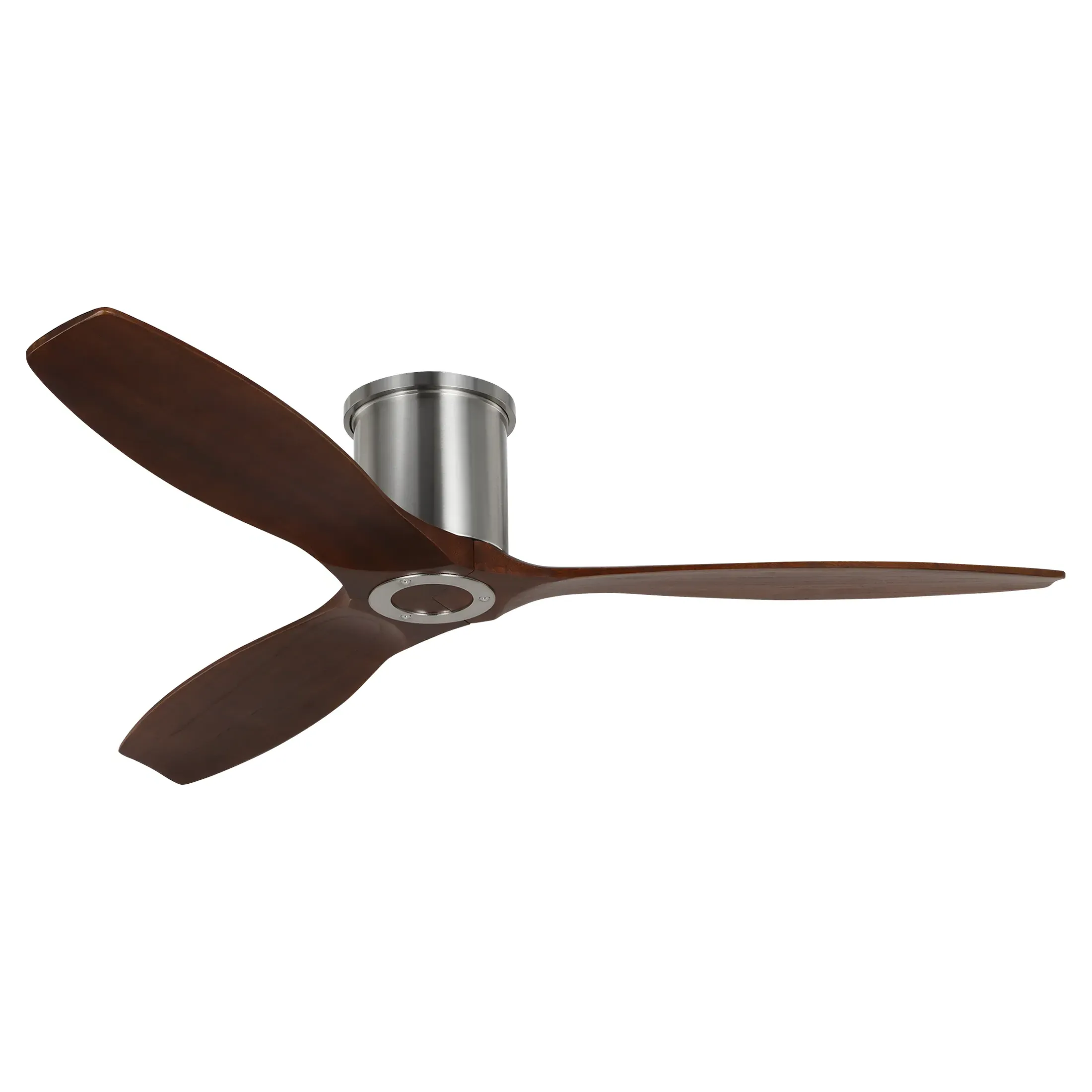 Collins 52-Inch Smart Hugger Ceiling Fan - Brushed Steel, Walnut
