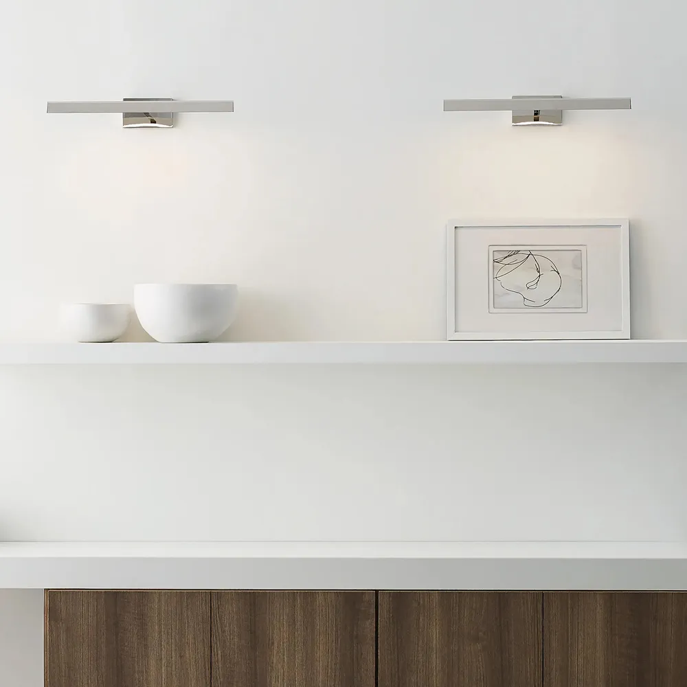 Dessau 12-Inch Picture Light Sconce - Polished Nickel, Aluminum