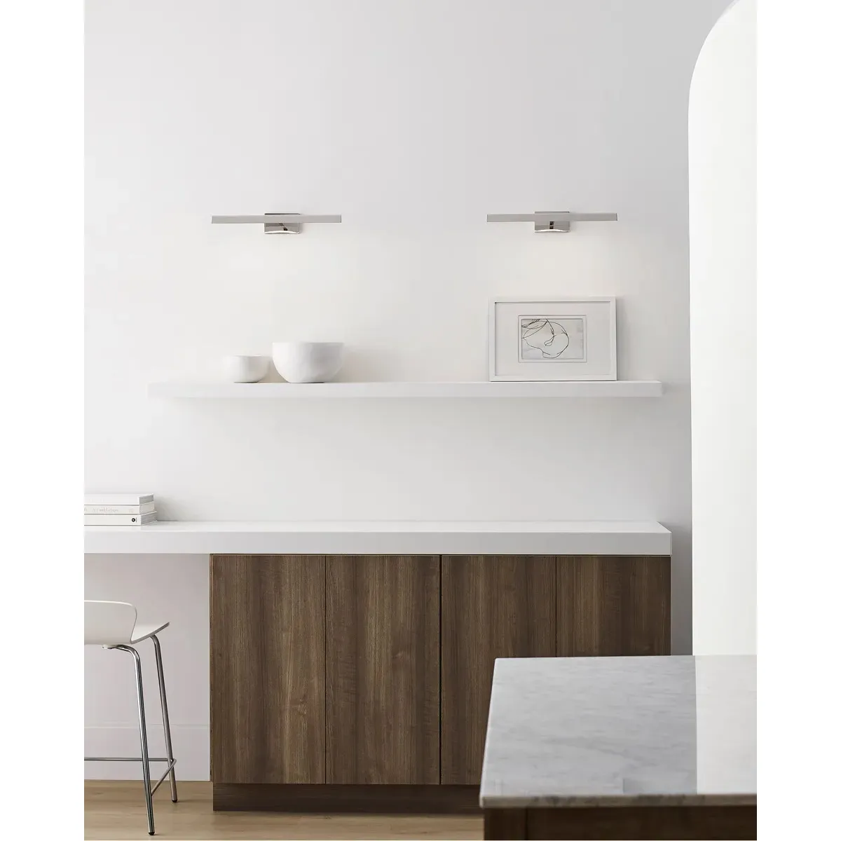 Dessau 18-Inch Picture Light Sconce - Polished Nickel, Aluminum