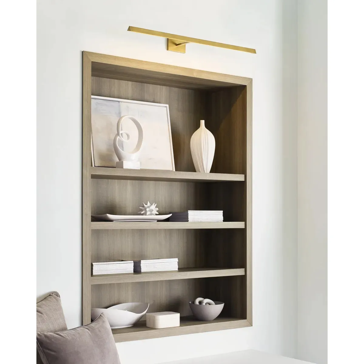 Dessau 36-Inch Picture Light Sconce - Natural Brass, Aluminum