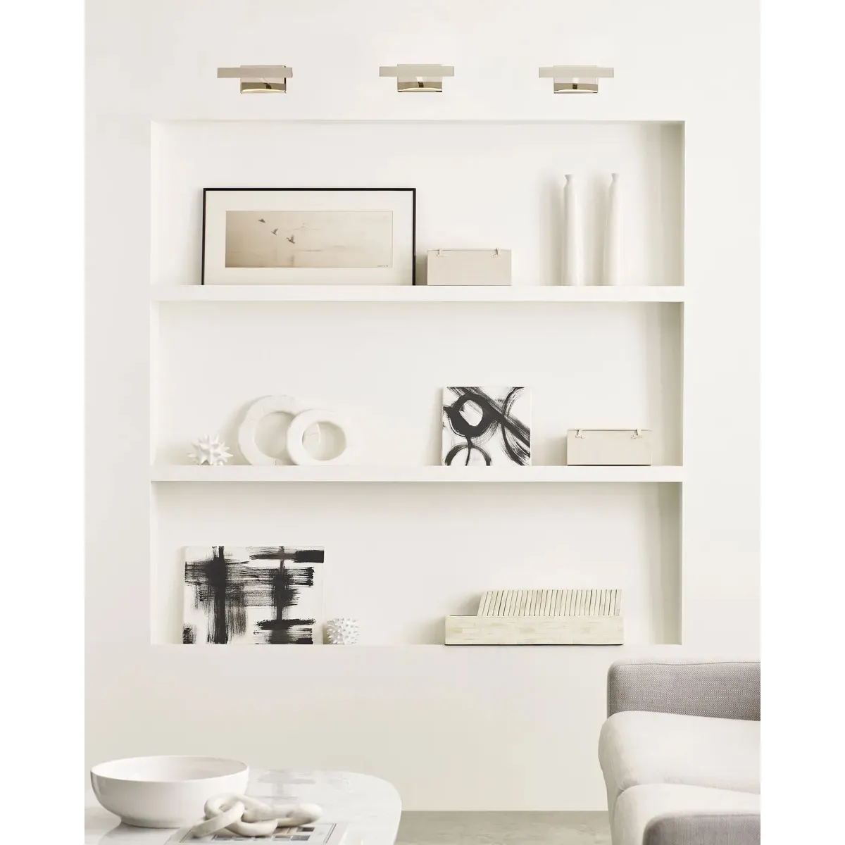 Dessau 8-Inch Picture Light Sconce - Polished Nickel, Aluminum