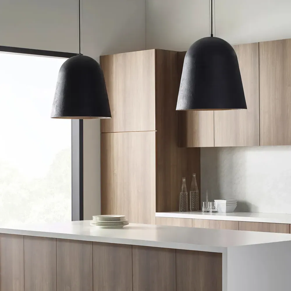 Fett Steel Pendant with LED Bulb - Weathered Zinc