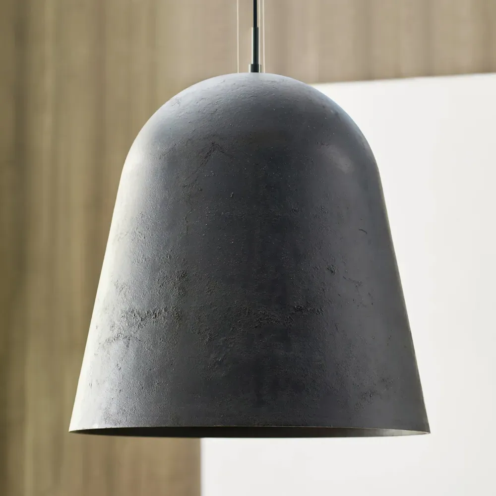 Fett Steel Pendant with LED Bulb - Weathered Zinc