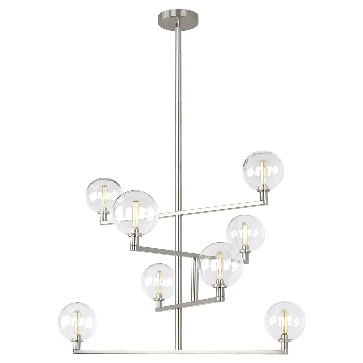 Gambit Chandelier - Satin Nickel, Steel