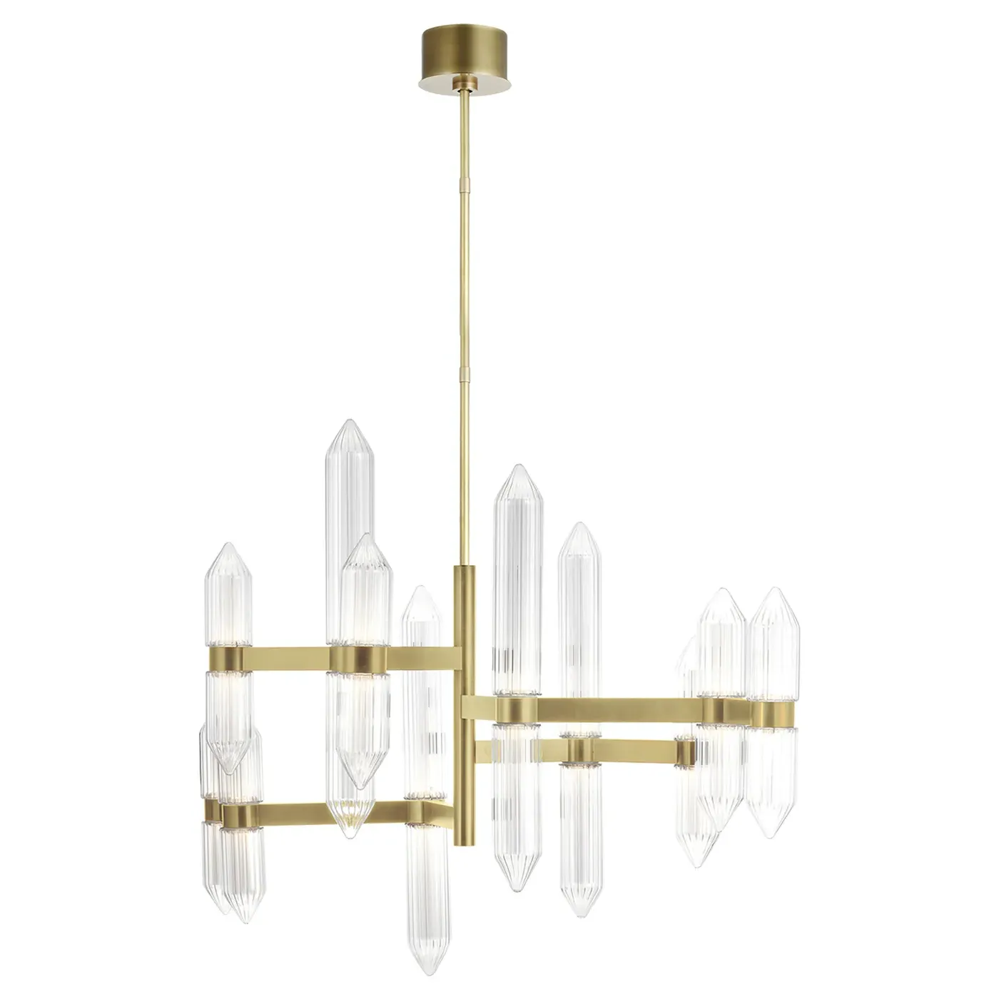 Langston Large Chandelier - Plated Brass, Steel
