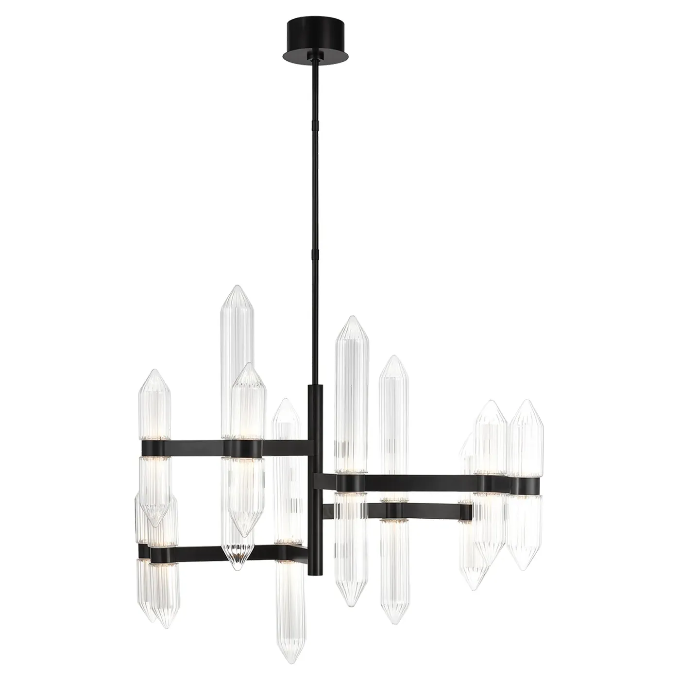 Langston Large Chandelier - Plated Dark Bronze, Steel